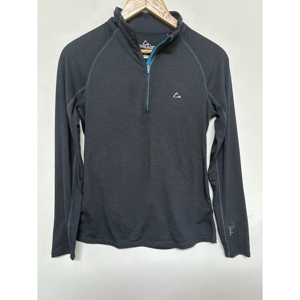 Merino Blend By Paradox Base Layer Women Small DriRelease Black 1/4 Zip Shirt